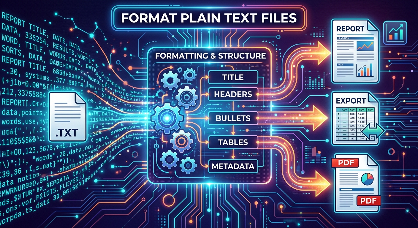 How to Format Plain Text Files for Reports, Exports, and PDFs — guide on Delimiter.site