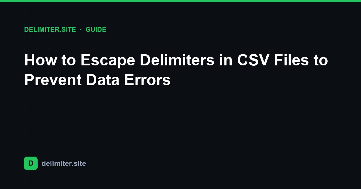 Come eseguire l'escape dei delimitatori nei file CSV per prevenire errori nei dati — guide on Delimiter.site