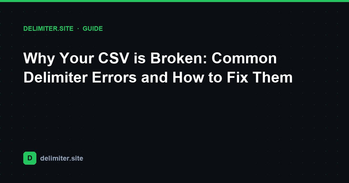 Why Your CSV is Broken: Common Delimiter Errors and How to Fix Them — guide on Delimiter.site
